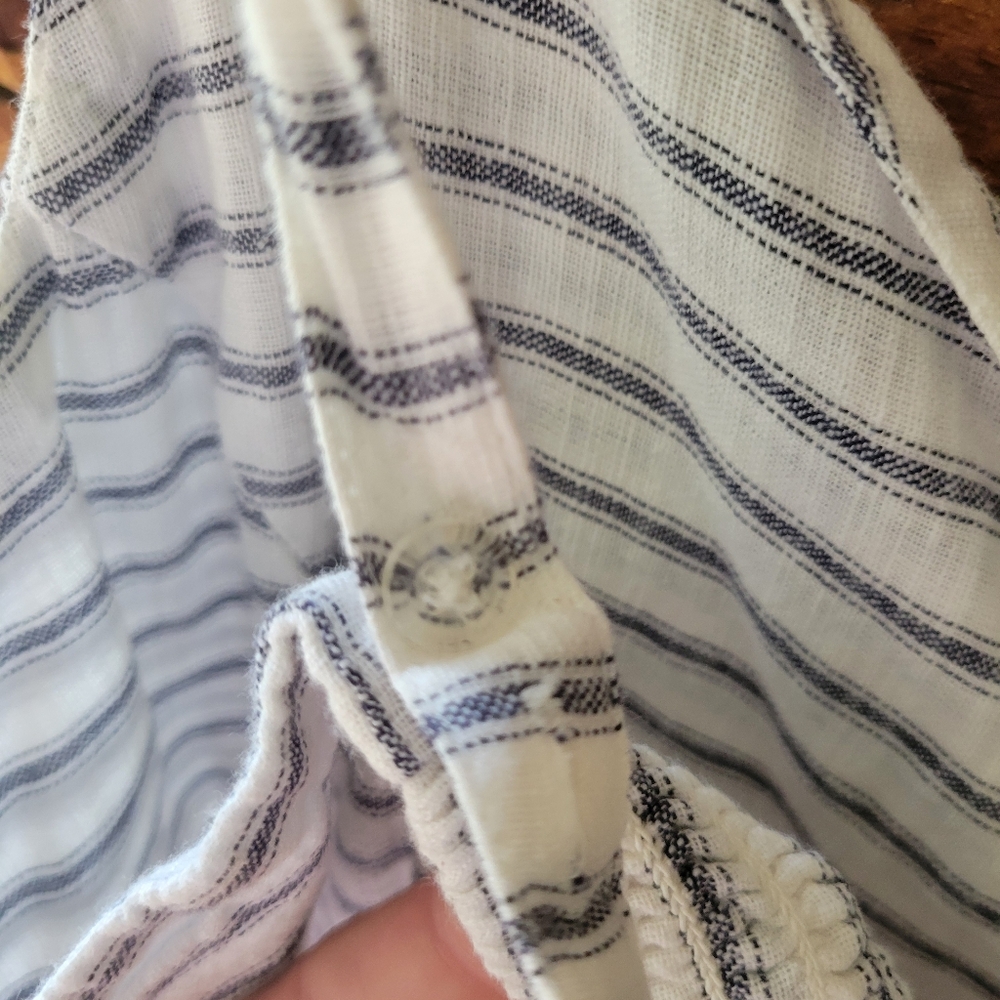 Old Navy Slate Blue and White Spaghetti Strap Sundress size large 100% cotton - Picture 5 of 5